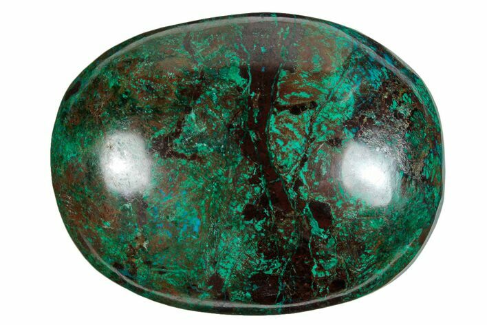 Polished Chrysocolla and Malachite Palm Stone - Peru #258709